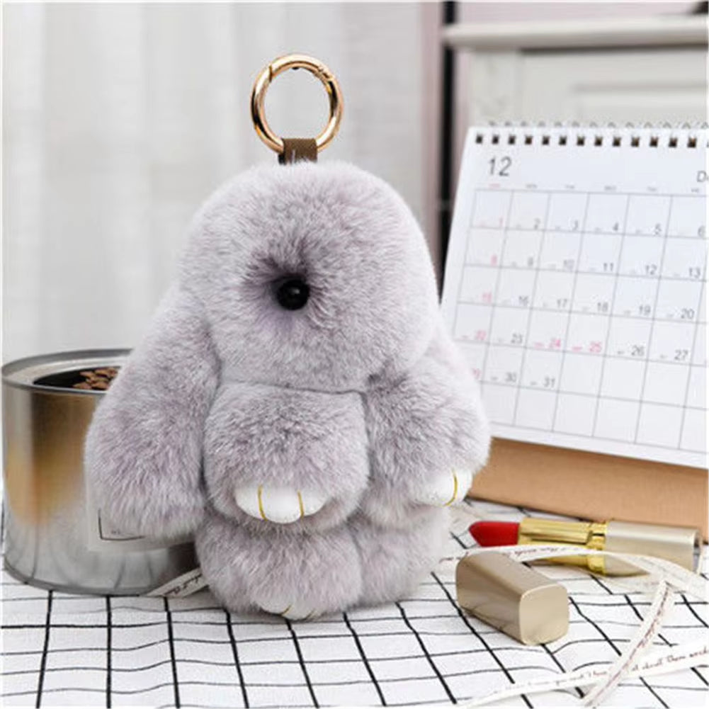 Cute Plush Bunny Keychain Kawaii Stuffed Animal Keychain Lovely Keyring Pendant for Women Teen Girls Kids Backpack Purse