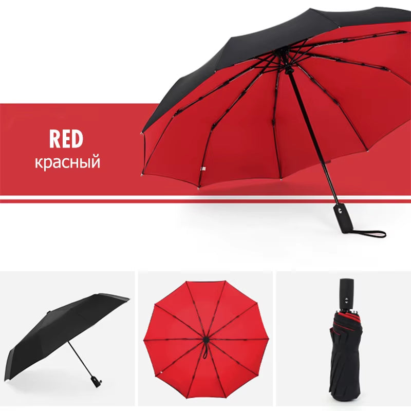 Windproof Double Layer Resistant Umbrella Fully Automatic Rain Men Women 10K Strong Luxury Business Male Large Umbrellas Parasol