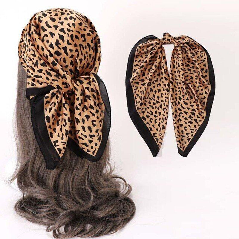 Women Elegant 27In Square Silk Feel Satin Scarf Head Neck Hair Tie Durag Wrap