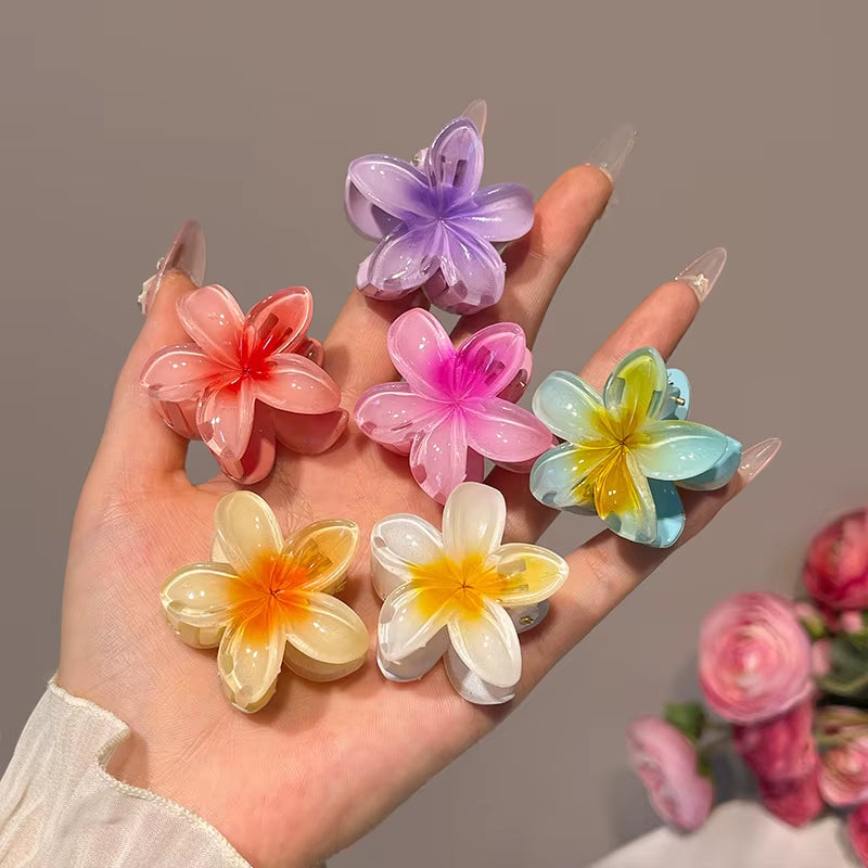 4PCS Fashion Women Flower Hair Clips Vacation Bohemia Egg Flower Hair Clips Barrettes Girls Large Hairpins Hair Accessories.